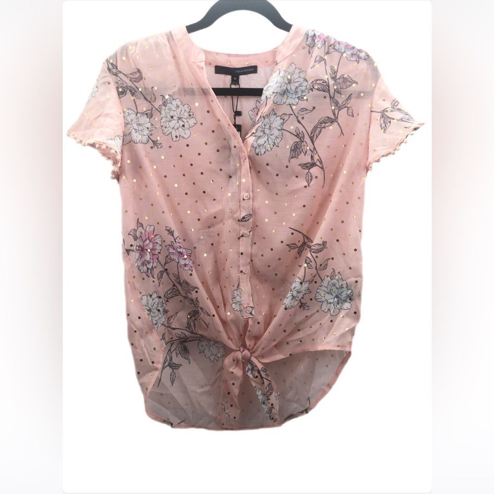NWT Harve Benard floral ruffle sleeve dressy top